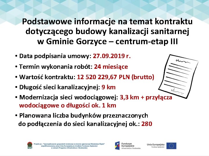 Podstawowe informacje na temat kontraktu dotyczącego budowy kanalizacji sanitarnej w Gminie Gorzyce – centrum-etap