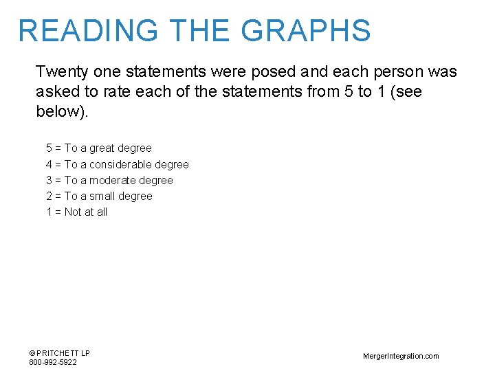 READING THE GRAPHS Twenty one statements were posed and each person was asked to