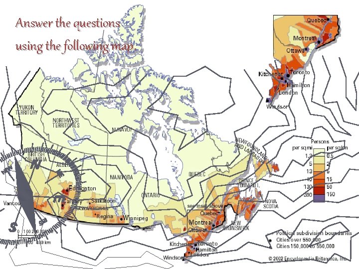 Answer the questions using the following map. 