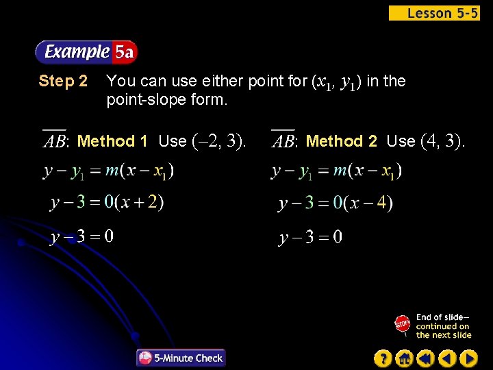 Step 2 You can use either point for (x 1, y 1) in the