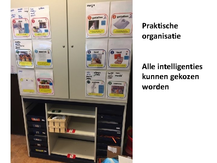 Praktische organisatie Alle intelligenties kunnen gekozen worden 