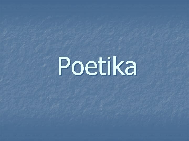 Poetika 