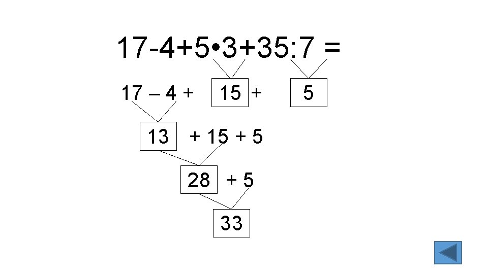 17 -4+5 • 3+35: 7 = 17 – 4 + 15 + 13 +