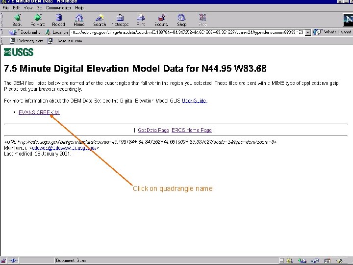 Click on quadrangle name Click on quadrangle name
