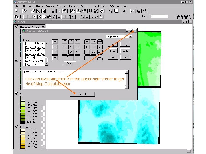 Click on evaluate, then x in the upper right corner to get rid of Click on evaluate, then x in the upper right corner to get rid of
