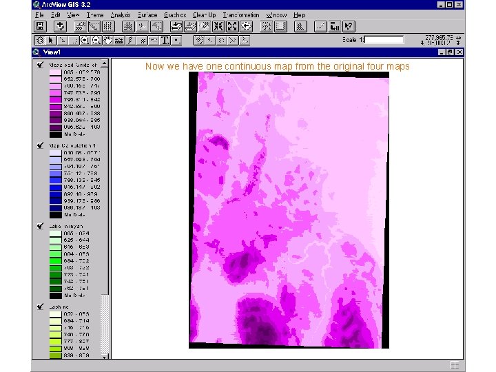 Now we have one continuous map from the original four maps Now we have one continuous map from the original four maps