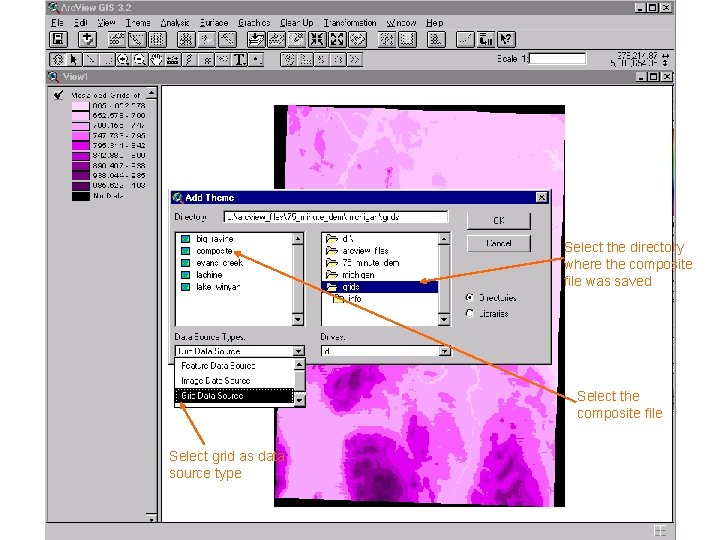 Select the directory where the composite file was saved Select the composite file Select Select the directory where the composite file was saved Select the composite file Select