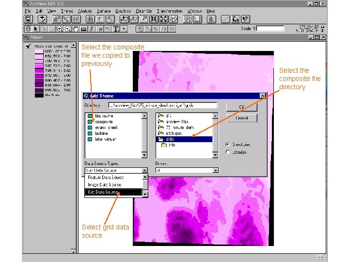 Select the composite file we copied to previously Select grid data source Select the Select the composite file we copied to previously Select grid data source Select the