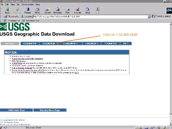 Click on 1: 24, 000 DEM Click on 1: 24, 000 DEM