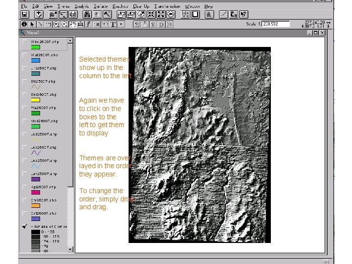 Selected themes show up in the column to the left Again we have to Selected themes show up in the column to the left Again we have to