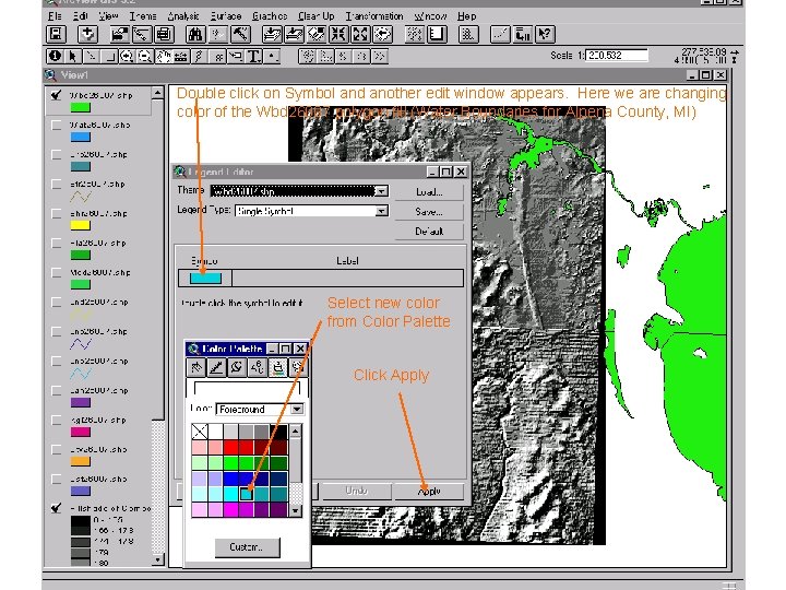 Double click on Symbol and another edit window appears. Here we are changing color Double click on Symbol and another edit window appears. Here we are changing color