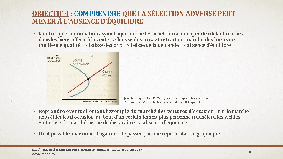 OBJECTIF 4 : COMPRENDRE QUE LA SÉLECTION ADVERSE PEUT MENER À L’ABSENCE D’ÉQUILIBRE •