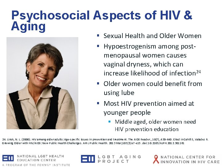 Psychosocial Aspects of HIV & Aging § Sexual Health and Older Women § Hypoestrogenism Psychosocial Aspects of HIV & Aging § Sexual Health and Older Women § Hypoestrogenism