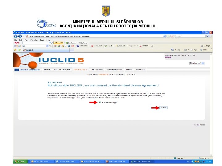 MINISTERUL MEDIULUI ŞI PĂDURILOR AGENŢIA NAŢIONALĂ PENTRU PROTECŢIA MEDIULUI 