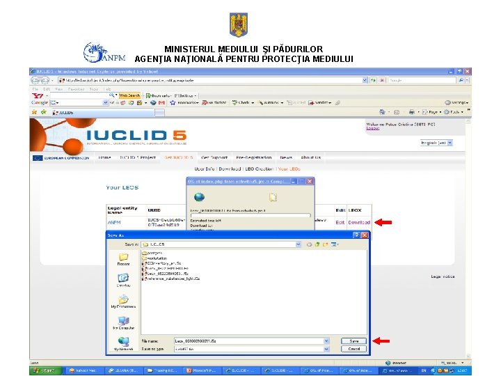 MINISTERUL MEDIULUI ŞI PĂDURILOR AGENŢIA NAŢIONALĂ PENTRU PROTECŢIA MEDIULUI 