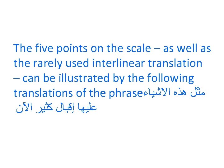 The five points on the scale – as well as the rarely used interlinear