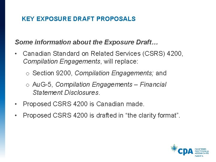 CPA Alberta New Proposed Standard on Compilation Engagements