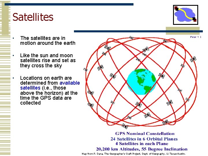 Satellites • The satellites are in motion around the earth • Like the sun