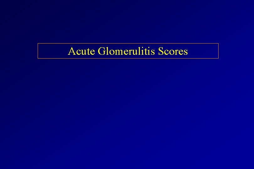 Acute Glomerulitis Scores Acute Glomerulitis Scores