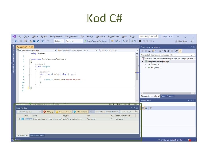 Kod C# 