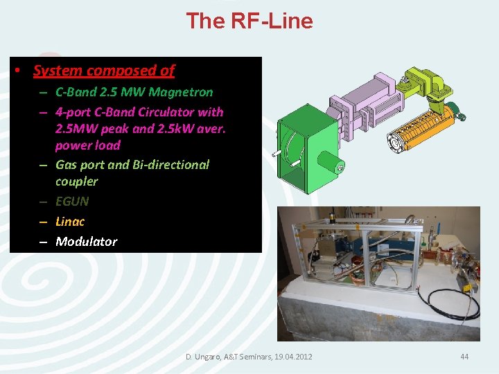The RF-Line • System composed of – C-Band 2. 5 MW Magnetron – 4 The RF-Line • System composed of – C-Band 2. 5 MW Magnetron – 4