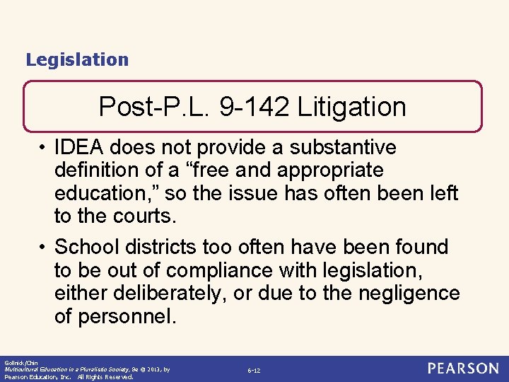 Legislation Post-P. L. 9 -142 Litigation • IDEA does not provide a substantive definition