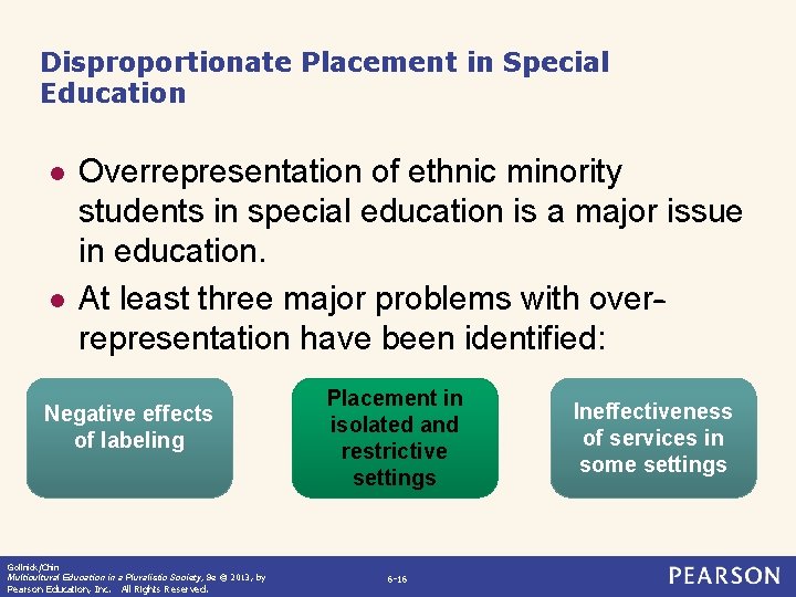 Disproportionate Placement in Special Education l l Overrepresentation of ethnic minority students in special