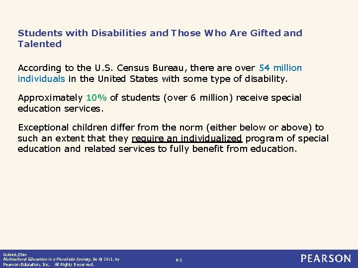 Students with Disabilities and Those Who Are Gifted and Talented According to the U.