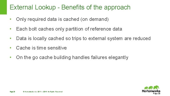 External Lookup - Benefits of the approach • Only required data is cached (on External Lookup - Benefits of the approach • Only required data is cached (on