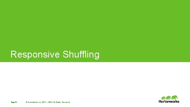 Responsive Shuffling Page 22 © Hortonworks Inc. 2011 – 2014. All Rights Reserved Responsive Shuffling Page 22 © Hortonworks Inc. 2011 – 2014. All Rights Reserved