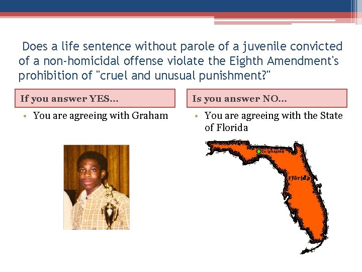 Does a life sentence without parole of a juvenile convicted of a non-homicidal offense Does a life sentence without parole of a juvenile convicted of a non-homicidal offense