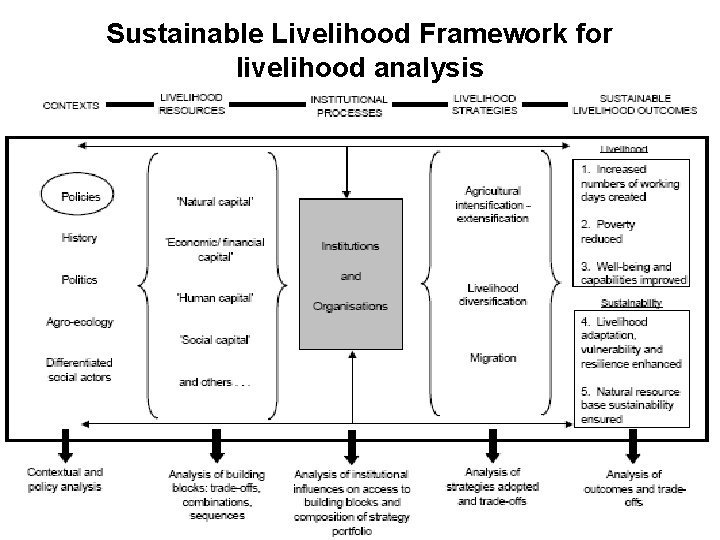 Sustainable Livelihood Framework for livelihood analysis 