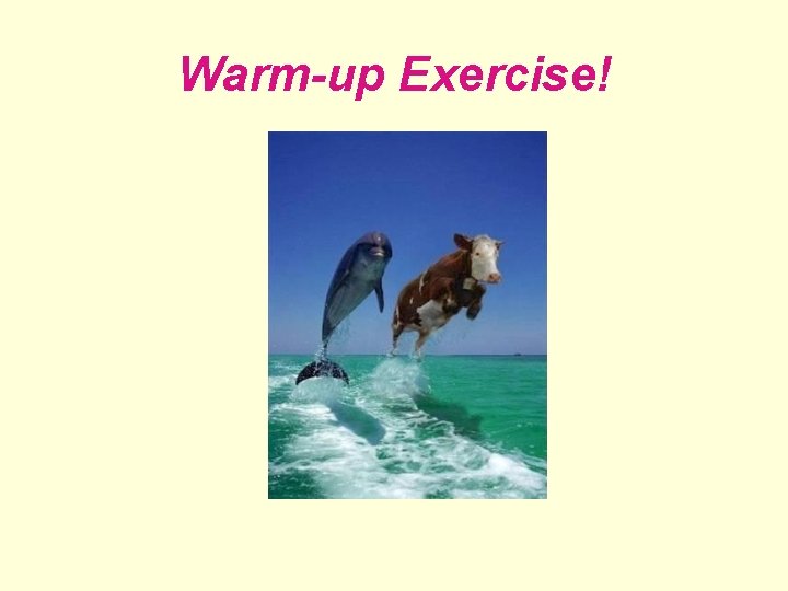 Warm-up Exercise! 