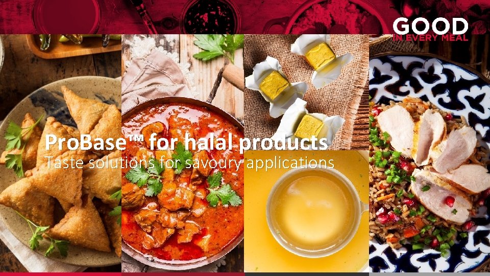 Pro. Base™ for halal products Taste solutions for savoury applications 