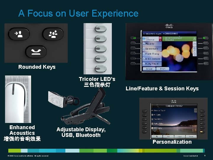 A Focus on User Experience Rounded Keys Tricolor LED’s 三色指示灯 Enhanced Acoustics 增强的音响效果 ©