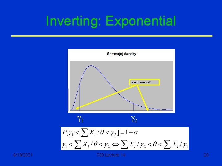 Inverting: Exponential each area a/2 g 1 6/18/2021 g 2 730 Lecture 14 20