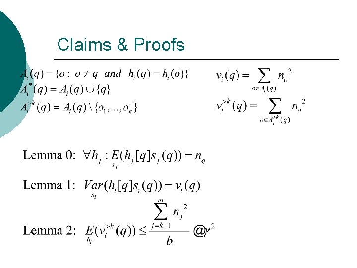 Claims & Proofs 