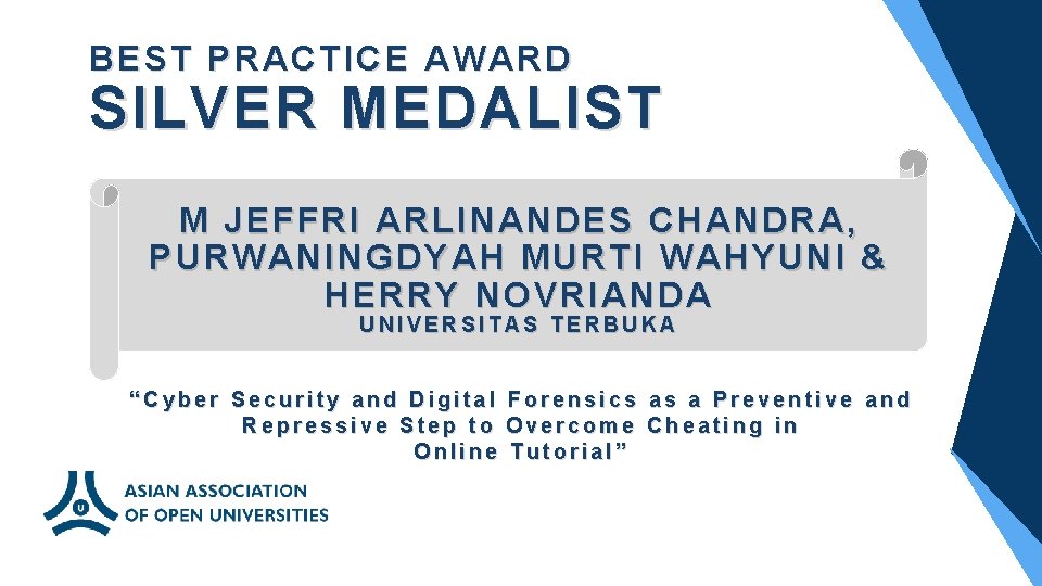 BEST PRACTICE AWARD SILVER MEDALIST M JEFFRI ARLINANDES CHANDRA, PURWANINGDYAH MURTI WAHYUNI & HERRY