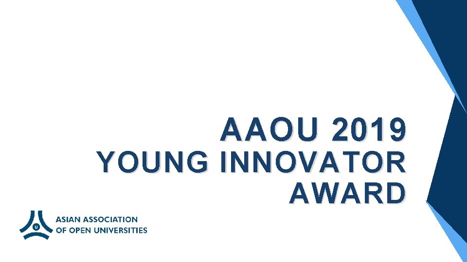 AAOU 2019 YOUNG INNOVATOR AWARD 