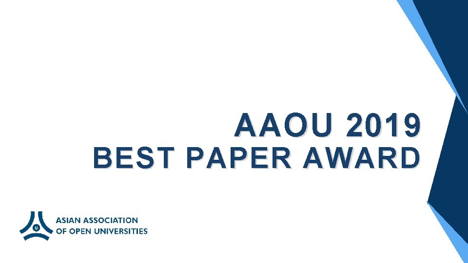 AAOU 2019 BEST PAPER AWARD 