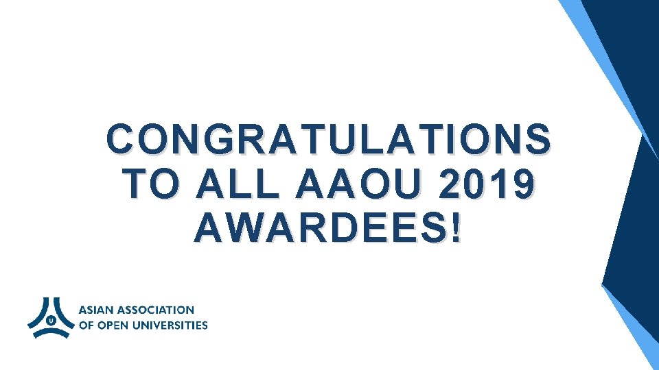 CONGRATULATIONS TO ALL AAOU 2019 AWARDEES! 