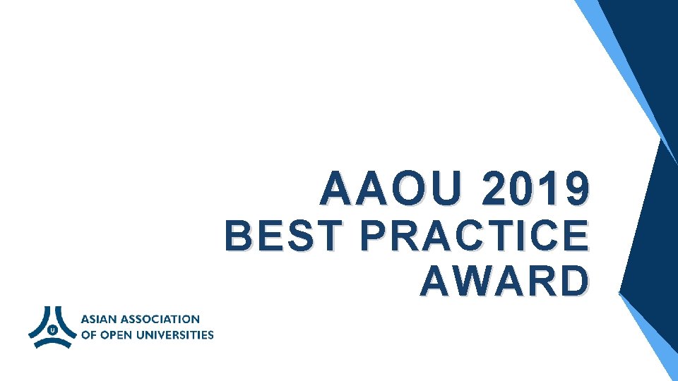 AAOU 2019 BEST PRACTICE AWARD 