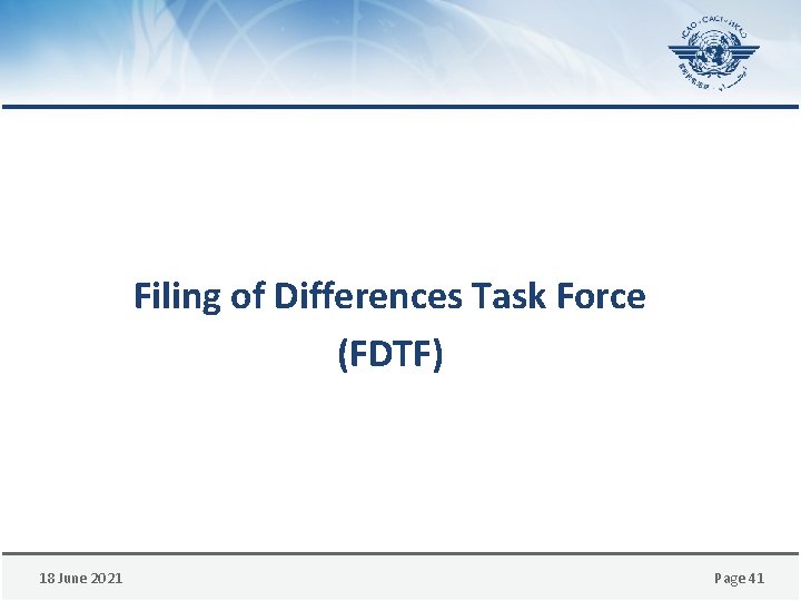 Filing of Differences Task Force (FDTF) 18 June 2021 Page 41 