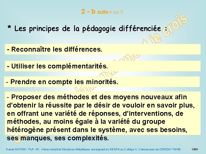 2 - b suite 4 sur 5 * Les principes de la pédagogie différenciée