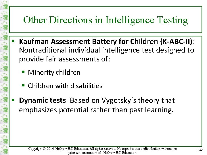 Other Directions in Intelligence Testing § Kaufman Assessment Battery for Children (K-ABC-II): Nontraditional individual