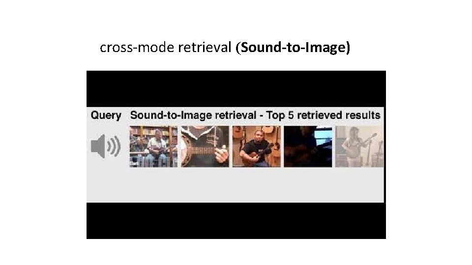 cross-mode retrieval (Sound-to-Image) 