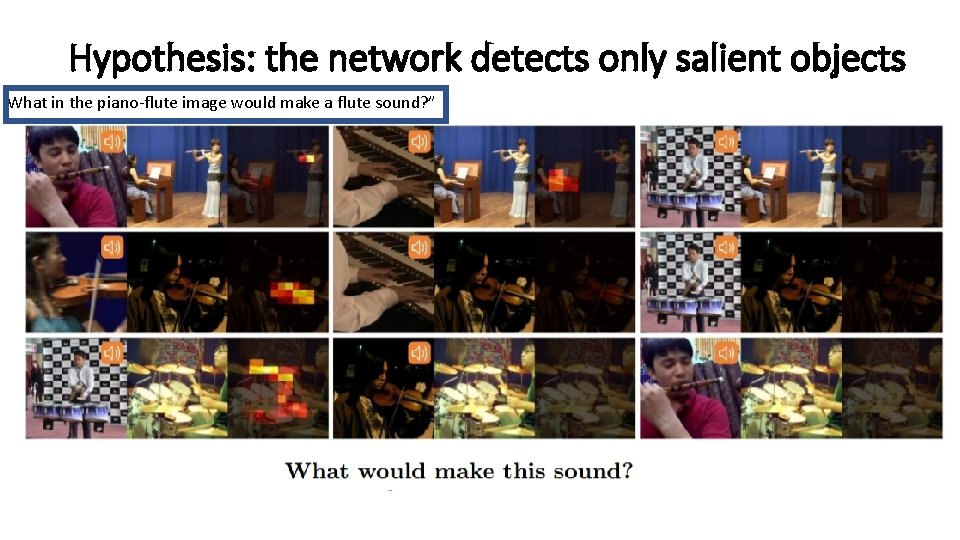 Hypothesis: the network detects only salient objects What in the piano-flute image would make