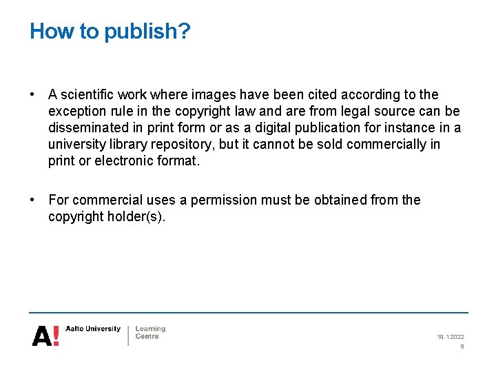 How to publish? • A scientific work where images have been cited according to