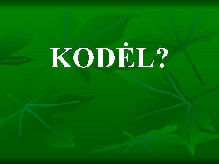 KODĖL? 