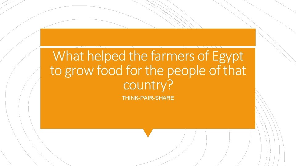 What helped the farmers of Egypt to grow food for the people of that